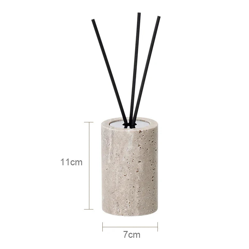 Afralia™ Natural Marble Bathroom Set with Soap Dispenser, Diffuser, & Holder Tray