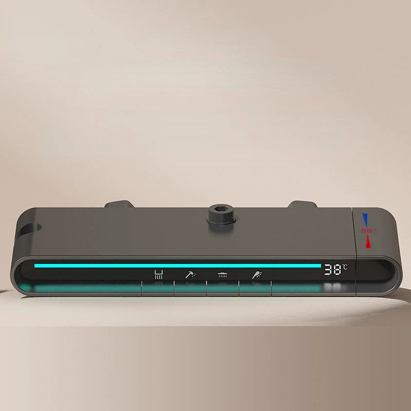 Afralia™ Brass Shower Faucet Set with Intelligent Atmosphere Light and Pressurized System