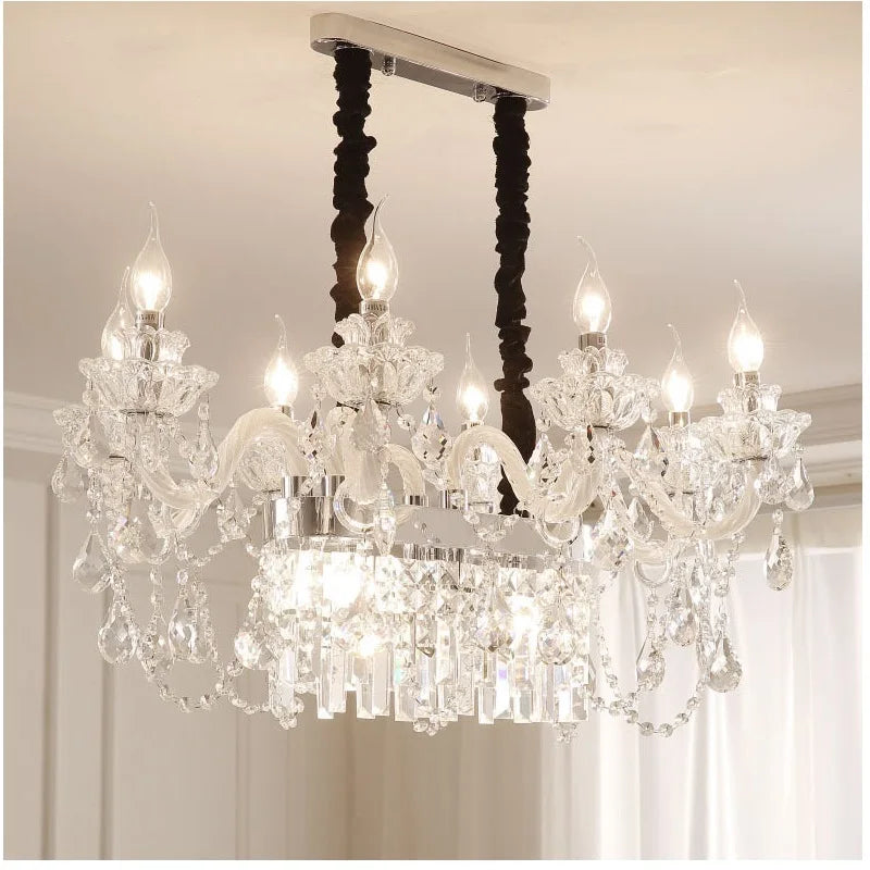 Afralia™ Crystal Chandelier Pendant Light for Dining Room - Gold/Silver/Cognac/Smoky Gray - Indoor Décor