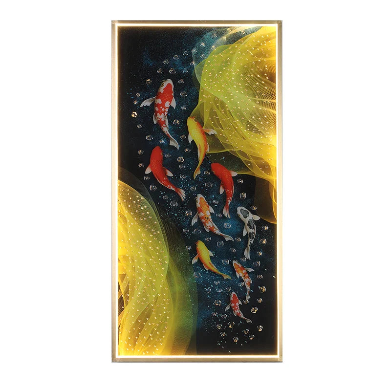 Afralia™ Gold Fish LED Picture Wall Light for Home Decor & Bedroom Aisle