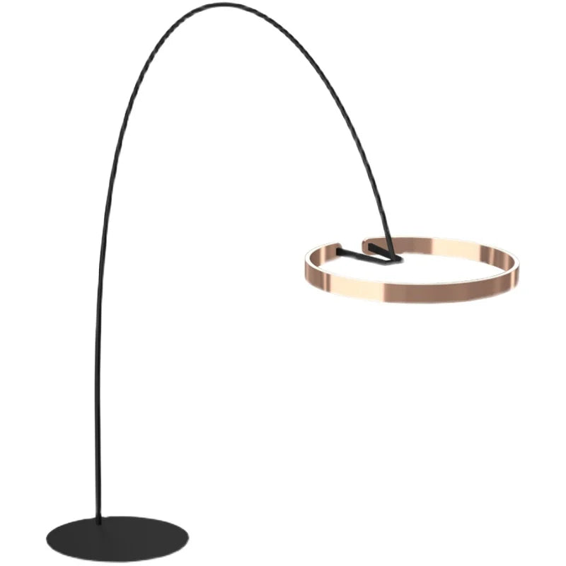 Afralia™ Minimalist Ring Vertical Floor Lamp for Living Room, Study, Club, and Fishing