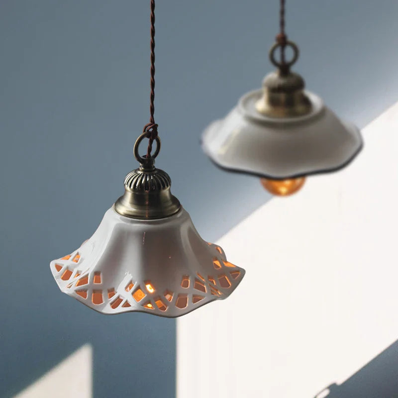 Afralia™ Ceramic LED Pendant Lamp: Modern Simple Indoor Decor Lighting for Home & Restaurant
