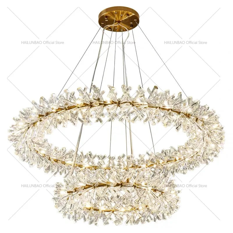 Afralia™ Crystal Chandelier for Living and Dining Room High-End Elegant Bedroom Lighting