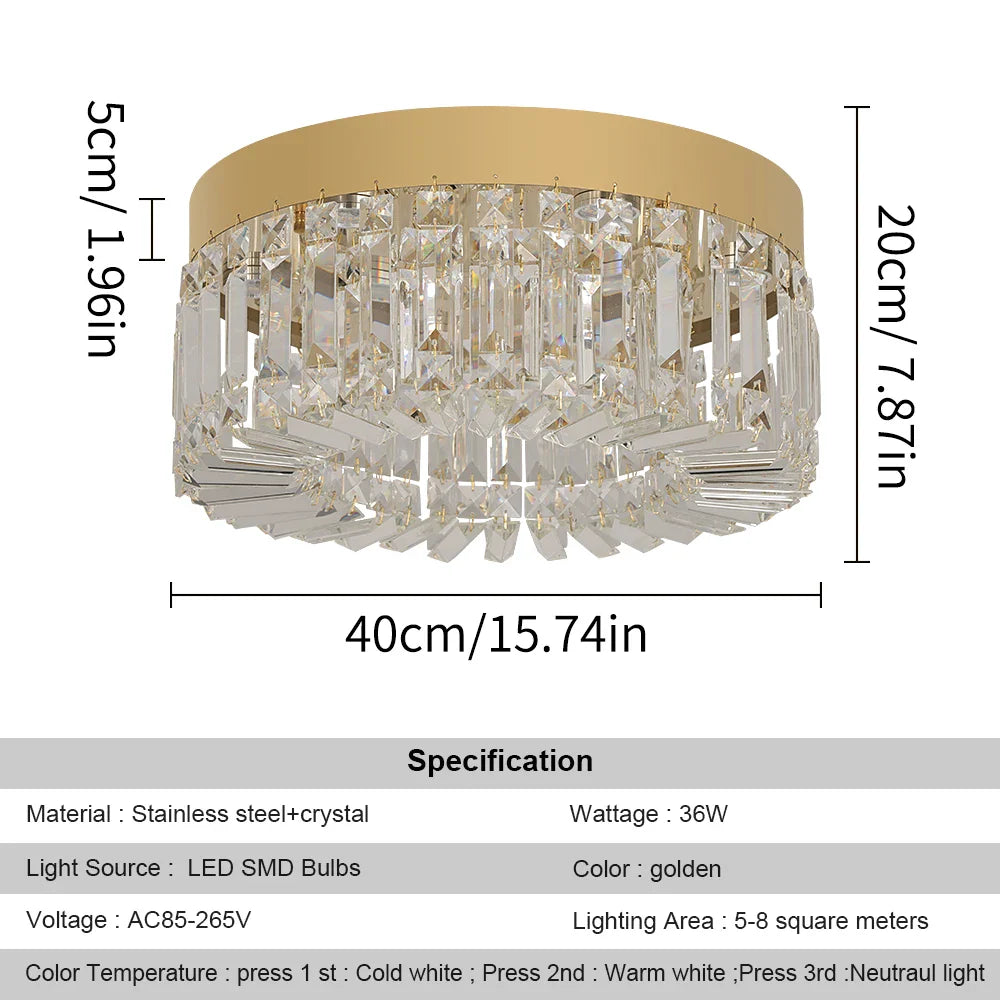 Afralia™ Crystal Ceiling Chandelier: Modern LED Round Pendant Lamp for Luxury Home Decor