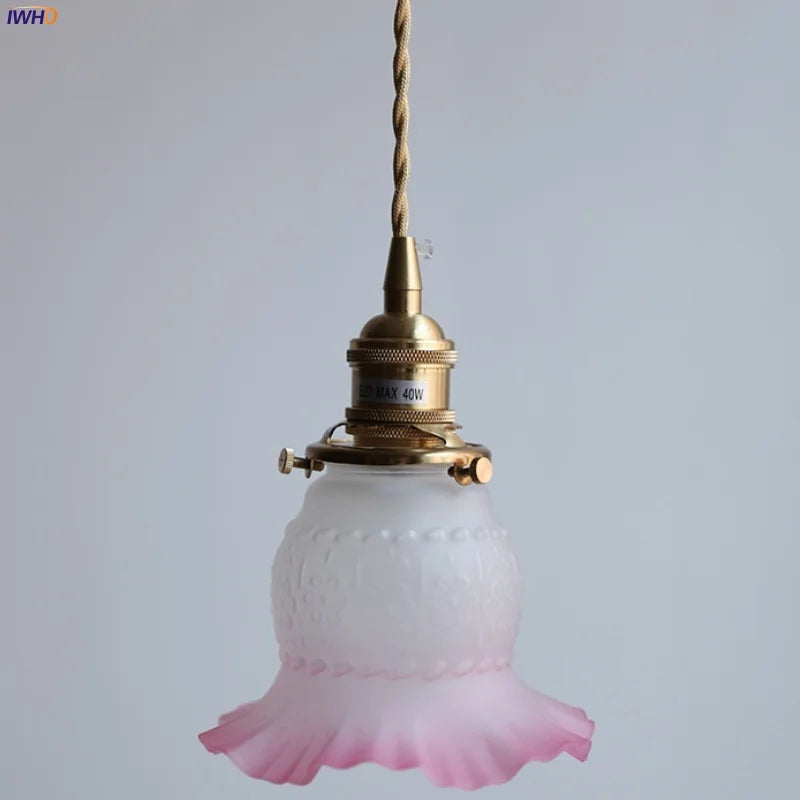 Afralia™ Flower Glass LED Pendant Lights - Modern Nordic Style for Home Decor