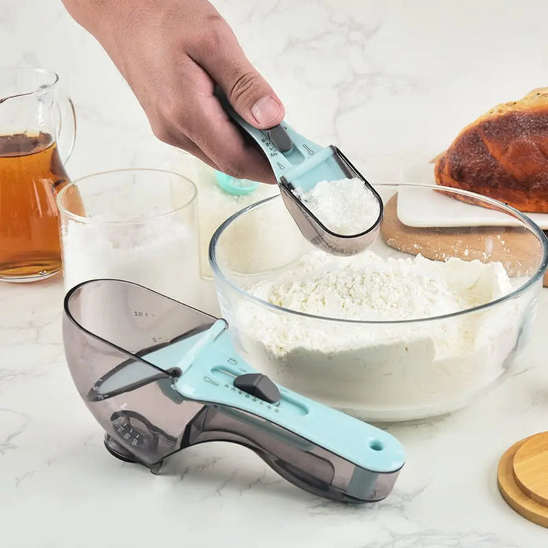 Afralia™ 2-Piece Adjustable Measuring Cups and Spoons Set | Versatile Kitchen Scoops