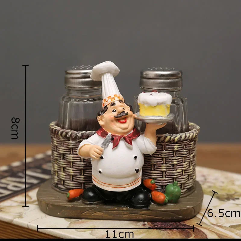 Afralia™ Bearded Chef Resin Figure Sculpture Modern Kitchen Desk Decor Ornaments