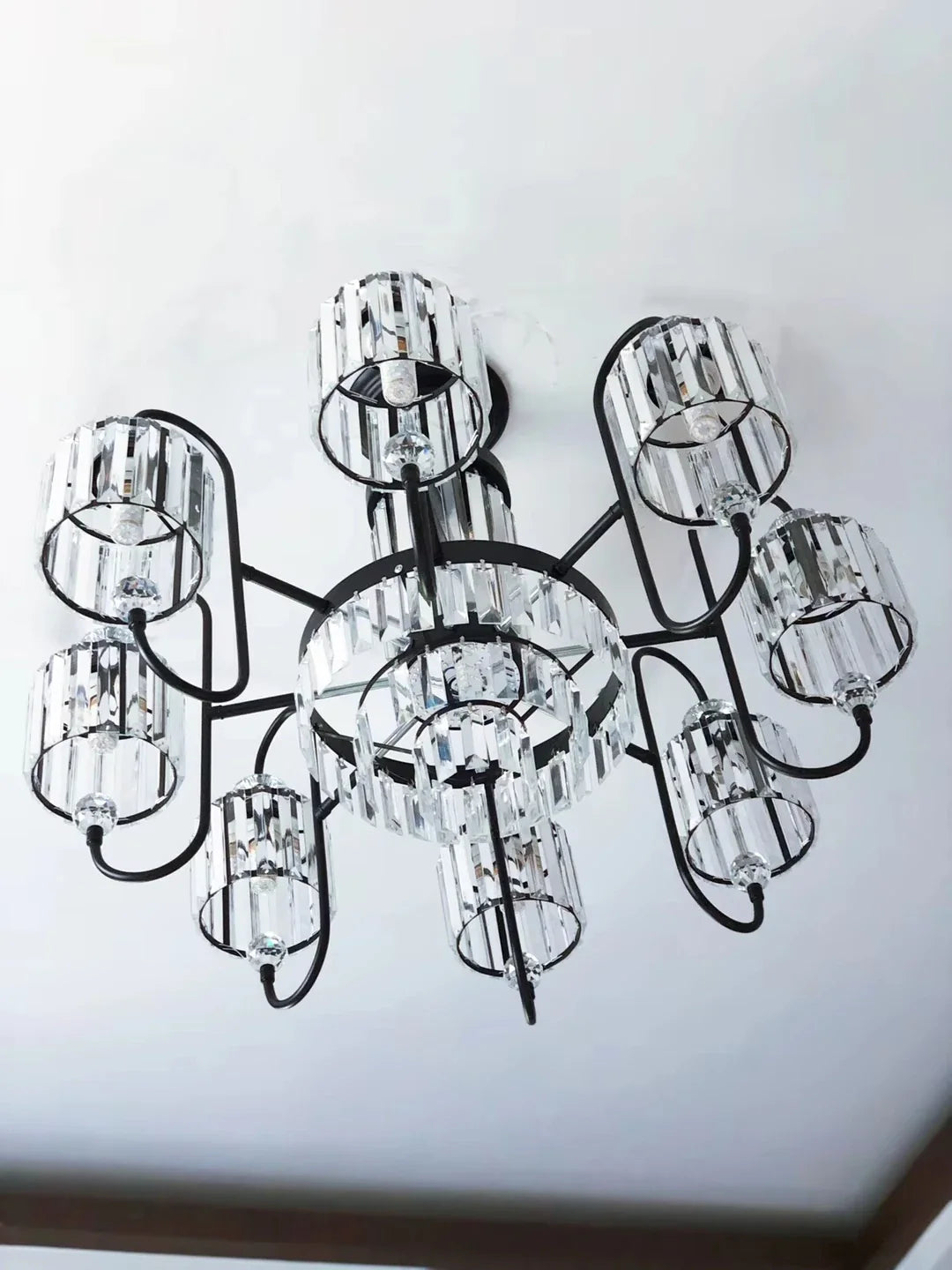 Afralia™ Nordic Copper LED Crystal Chandelier for Living Room, Dining Room, and Bedroom