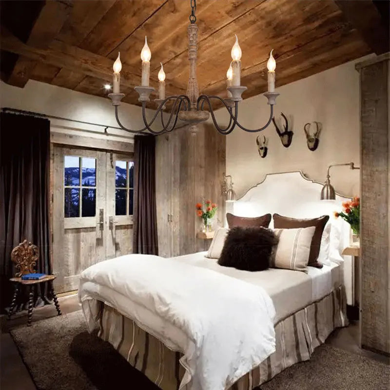 Afralia™ Wooden Pendant Light, Vintage American Rural Bedroom & Dining Room Lamp