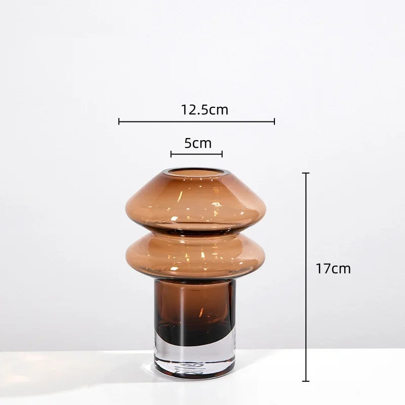 Afralia™ Mushroom Shape Glass Vase for Home Decor and Floral Arrangements
