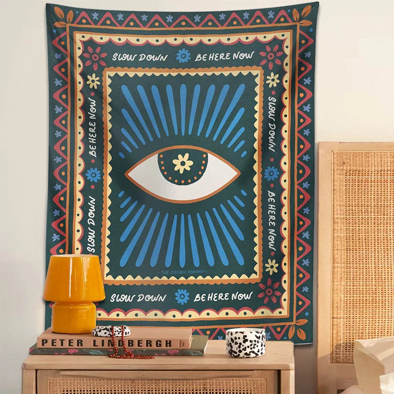 Afralia™ Retro Eye Tapestry Wall Hanging Hippie Boho Decor Witchcraft Tapestries