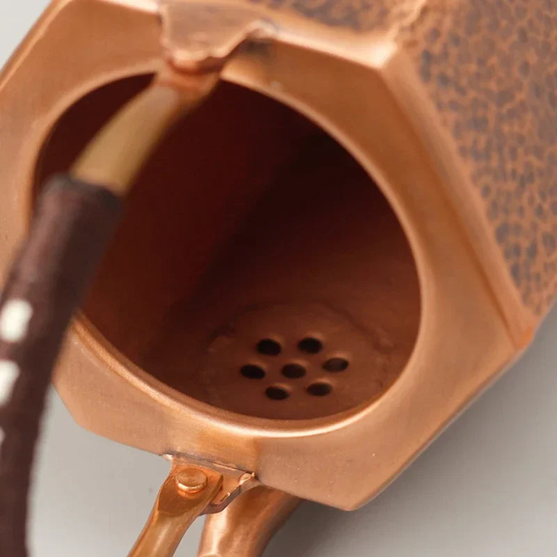 Afralia™ Vintage Copper Boiling Teapot Large Capacity Kung Fu Tea Set