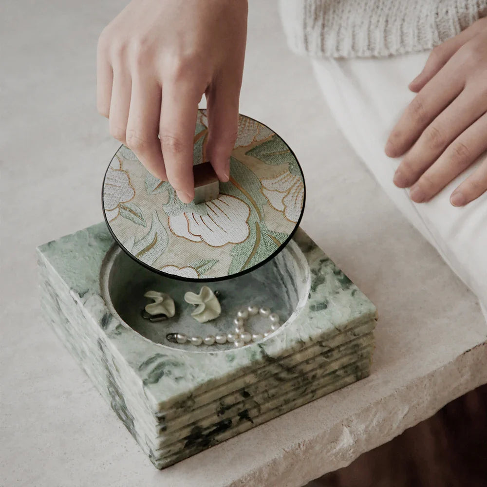 Afralia™ Marble Jewelry Box: Vintage Decorative Trinket Storage Container with Lid