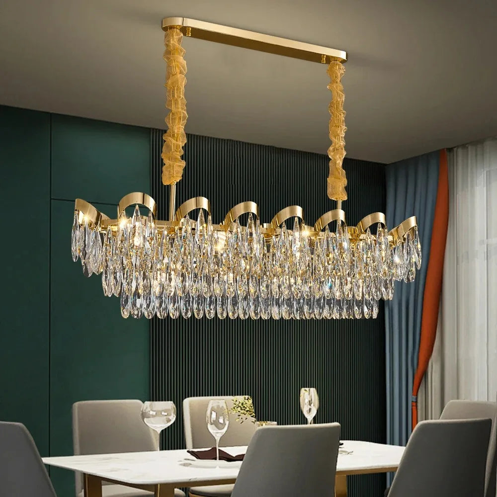 Afralia™ LED Sunflower Crystal Ceiling Chandelier - Modern Living Dining Room Hanging Light