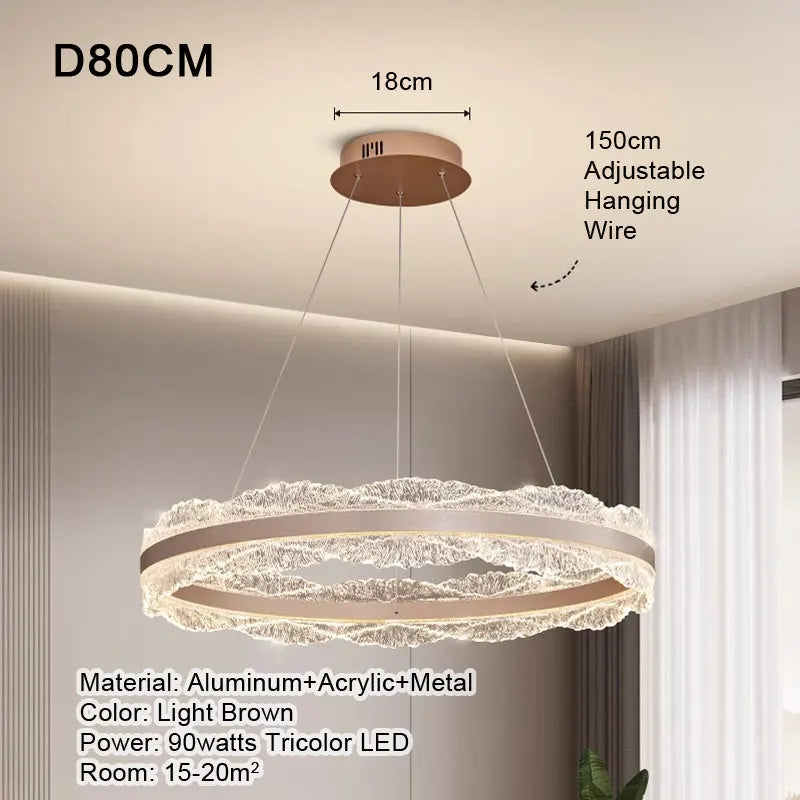 Afralia™ Modern Acrylic Texture Pendant Light for Home Decor