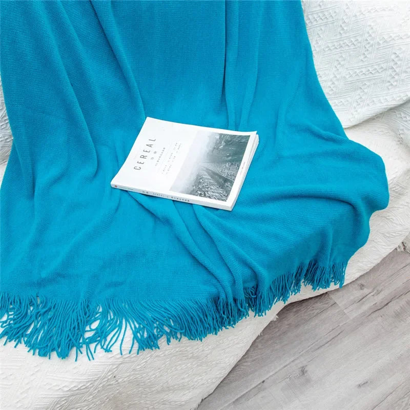 Afralia™ Knitted Cashmere Siesta Blanket - Soft Sofa Throw & Bedding Blanket