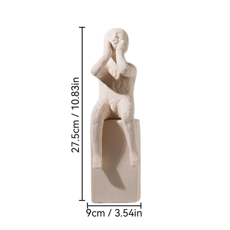 Afralia™ Abstract Family Character Ceramic Sculpture Desk Decoration