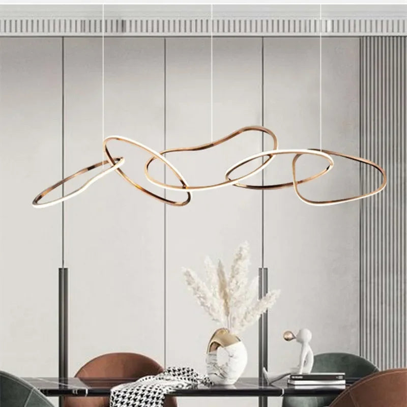 Afralia™ Luxury LED Pendant Chandelier Dimmable Luminarias Fixtures