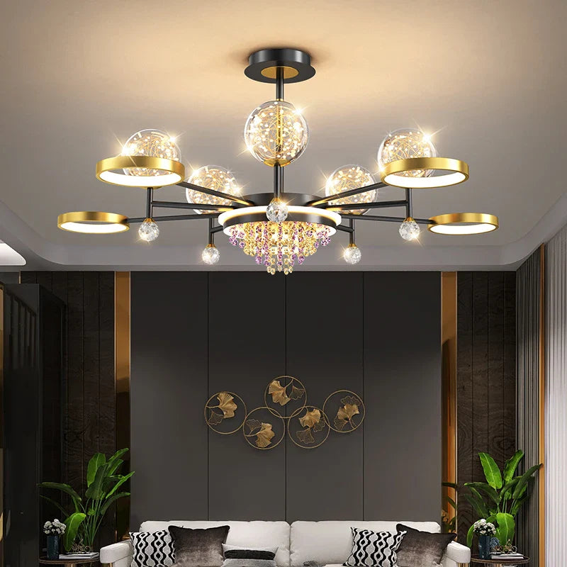 Afralia™ Nordic Glass Ball LED Ceiling Light for Bedroom Living Room Decoration Indoor Lighting