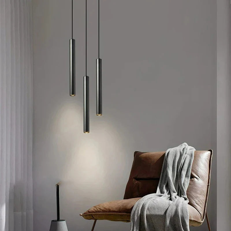 Afralia™ Modern Copper LED Chandelier: Bedroom Dining Room Parlor Hotel Black Gold Hanging Lamp