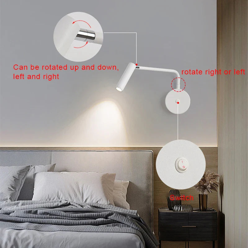 Afralia™ LED Wall Lamp: Nordic Modern Simplicity Sconce with Adjustable Switch.