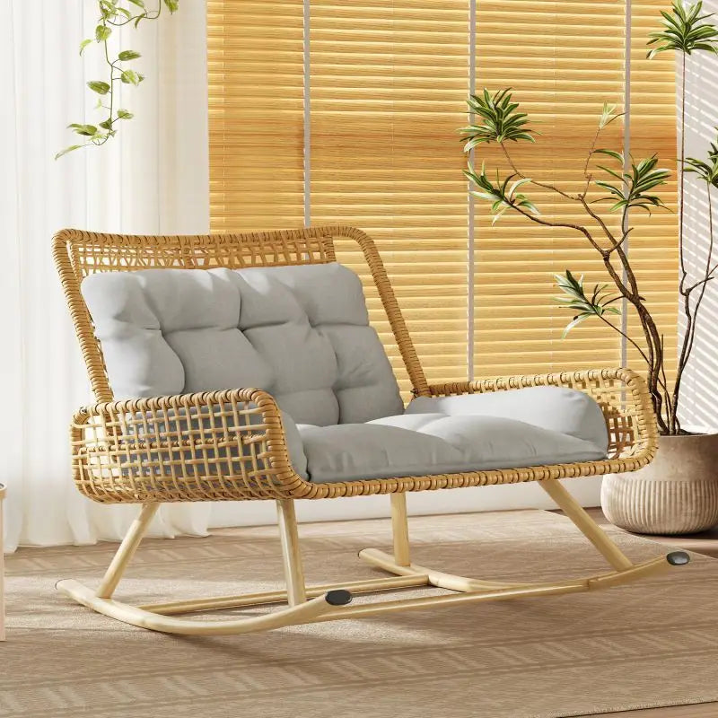 Afralia™ Rattan Rocking Chair: Comfortable and Stylish Lounge Sofa for Carefree Living