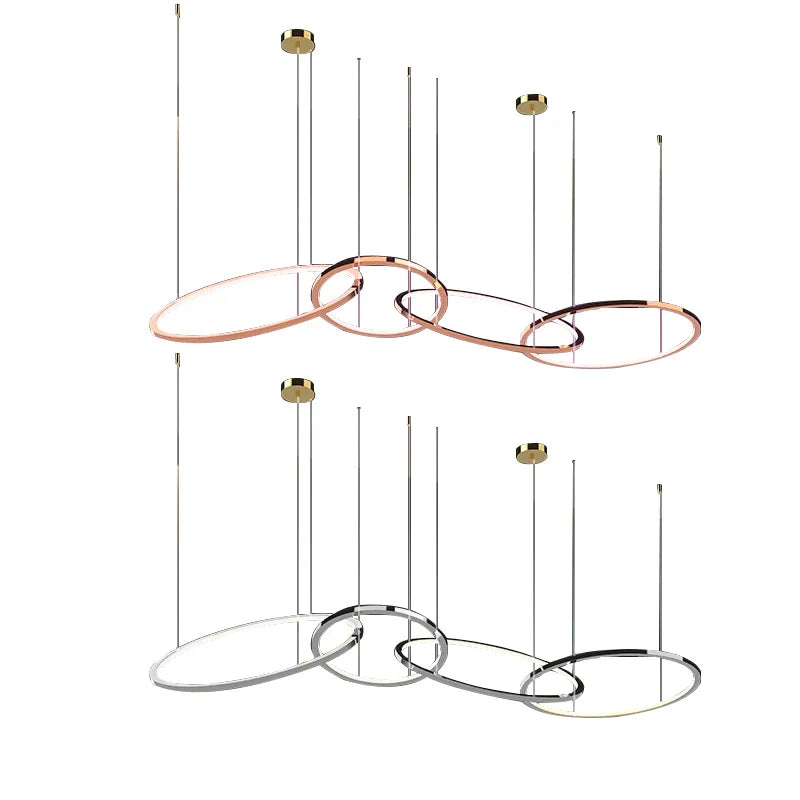 Afralia™ Gold Stainless Steel Silicone Pendant Lamp - Modern Round LED Lustre