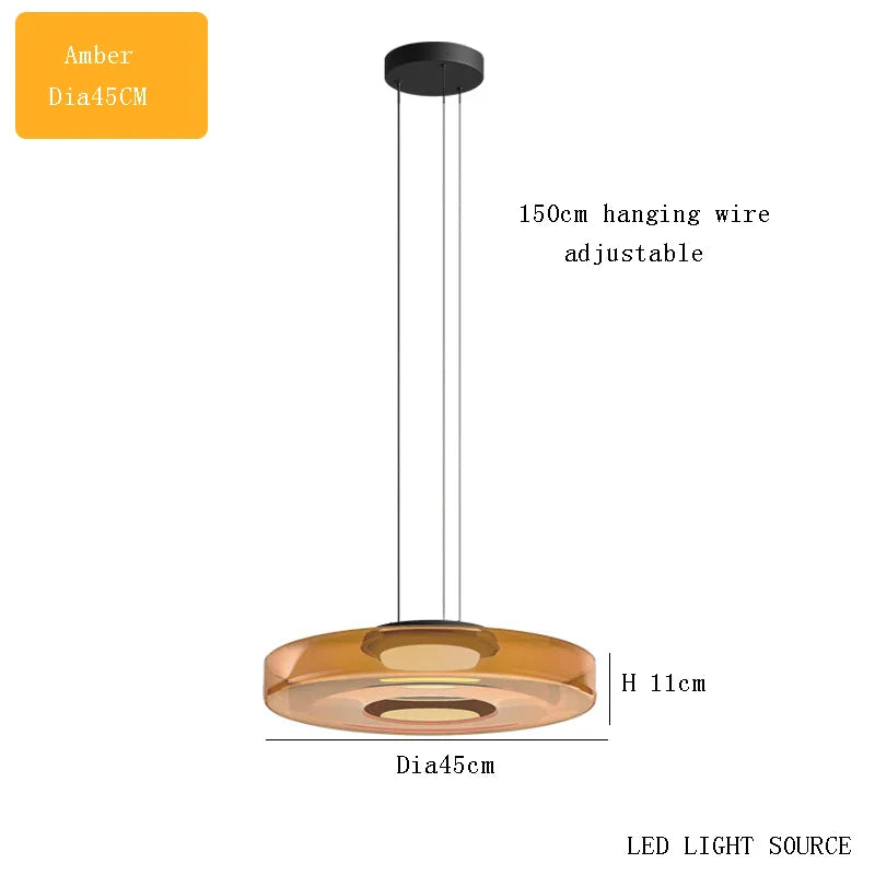 Afralia™ Glass Plate Ceiling Pendant Lights LED Fixture