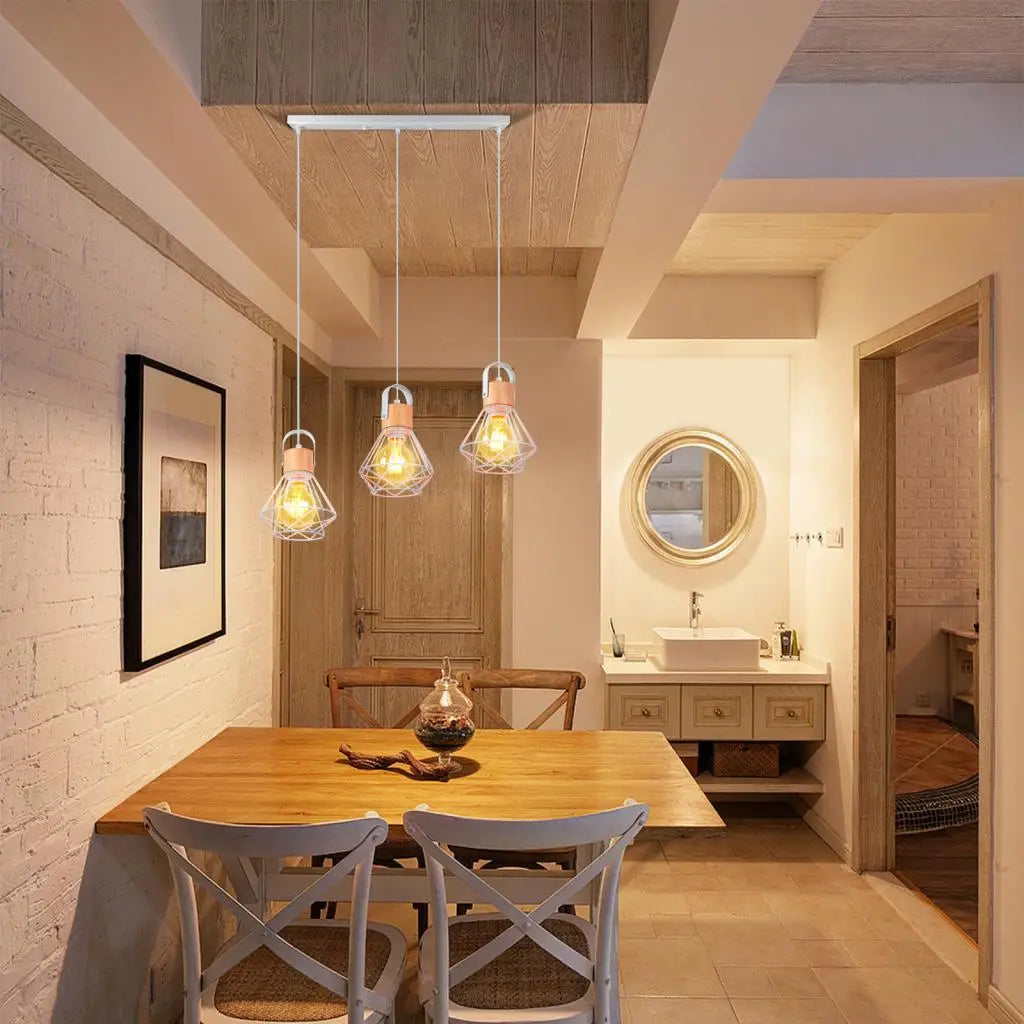 Afralia™ Modern Wood Pendant Light Fixture for Living Dining Kitchen Bedroom