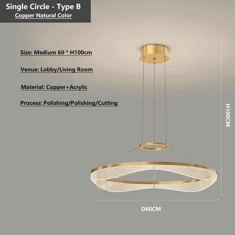 Afralia™ Acrylic Living Room Chandelier Pendant Lamp Fixture LED Lighting