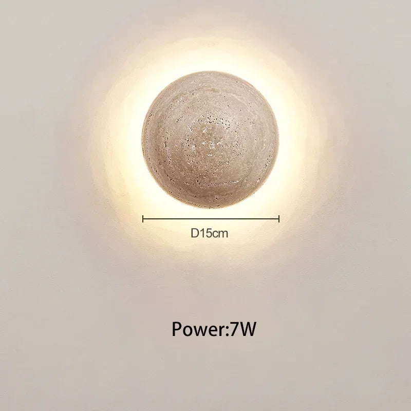 Afralia™ Natural Stone Wall Light Minimalist Design Bedroom Dining Room Beige Wall Lamp