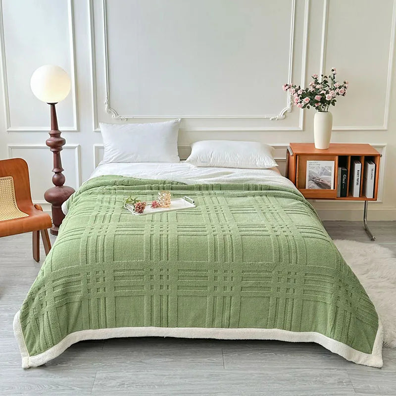 Afralia™ Velvet Jacquard Taffeta Blanket: Cozy Sofa Cover & Four-Season Quilt