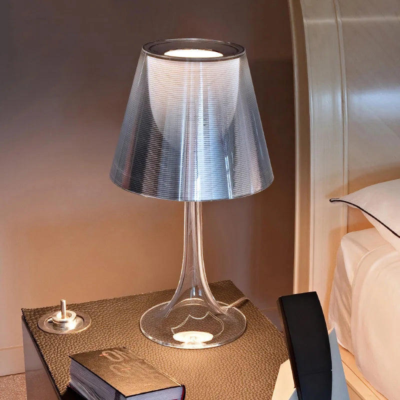 Afralia™ Clear Acrylic Table Lamp: Modern Design LED Light for Bedroom, Living Room, Bar, Hotel