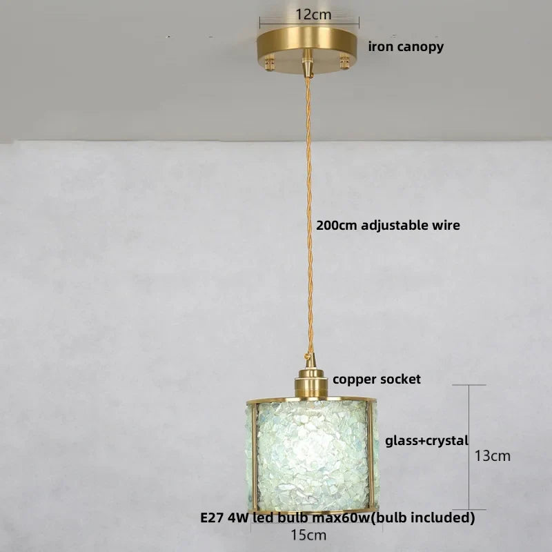 Afralia™ Crystal Glass LED Pendant Lamp with Adjustable Copper Socket for Modern Luxury Décor