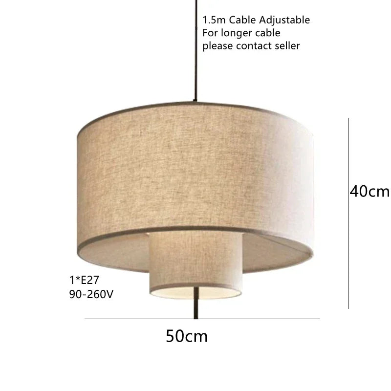 Afralia™ Bohemian Wabi Sabi Fabric Pendant Lamps for Home, Office, and Hospitality