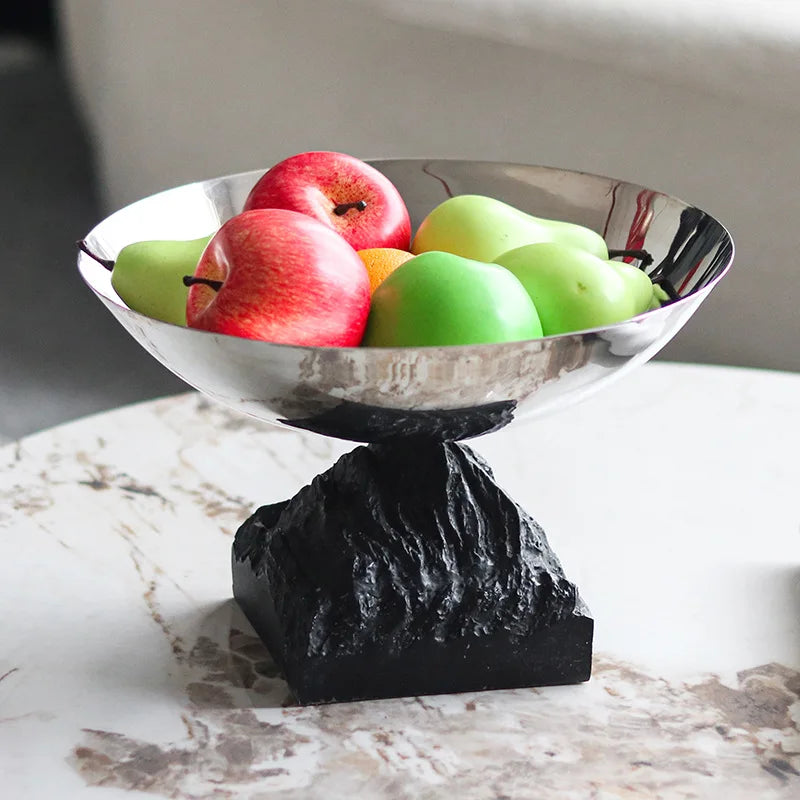 Afralia™ Rockery Base Fruit Bowl: Abstract Storage Tray and Room Decoration Accent