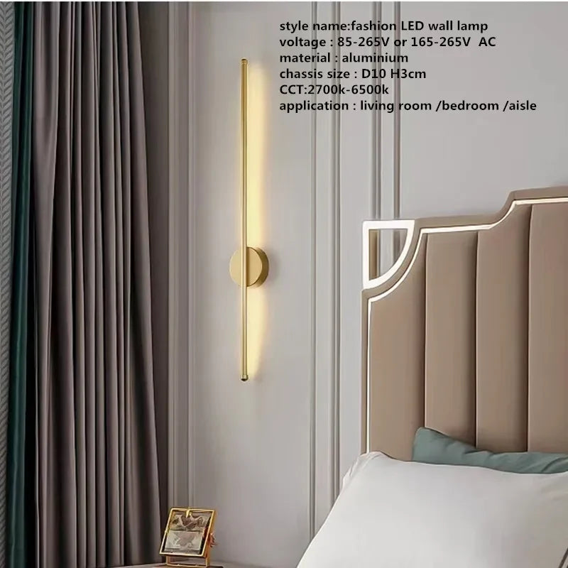 Afralia™ Linear Tube LED Wall Lamp Living Room Bedside Foyer Corridor Sconce Panel