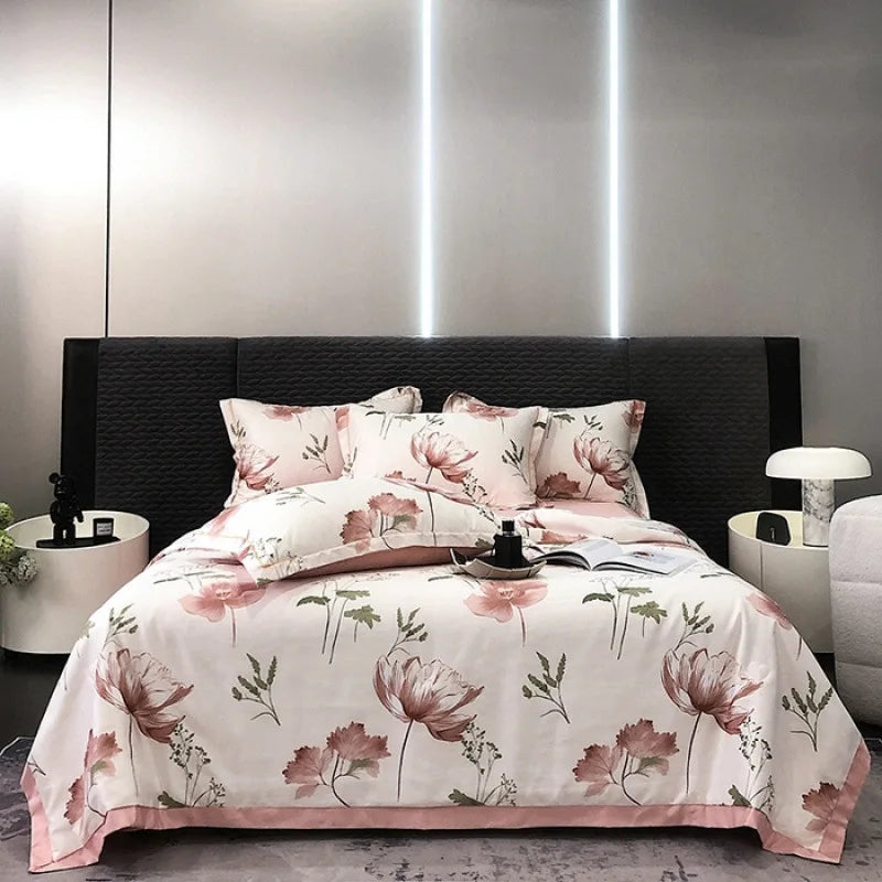 Afralia™ Tie-Dye Floral Satin Blanket Comforter: Super Soft Cooling Quilt for Bedding