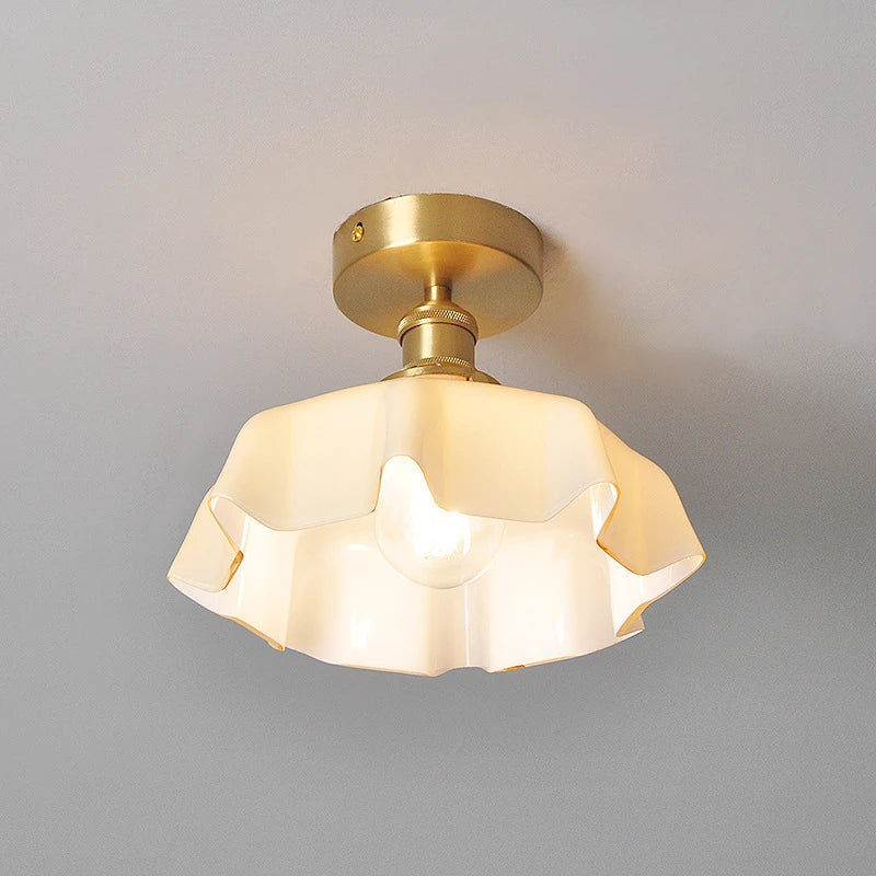 Afralia™ Milky Glass LED Ceiling Lamp Modern Home Indoor Lighting for Living Room
