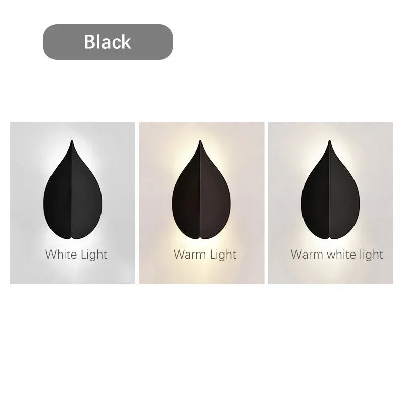 Afralia™ Nordic Leaf LED Wall Lamp for Modern Minimalist Indoor Decor
