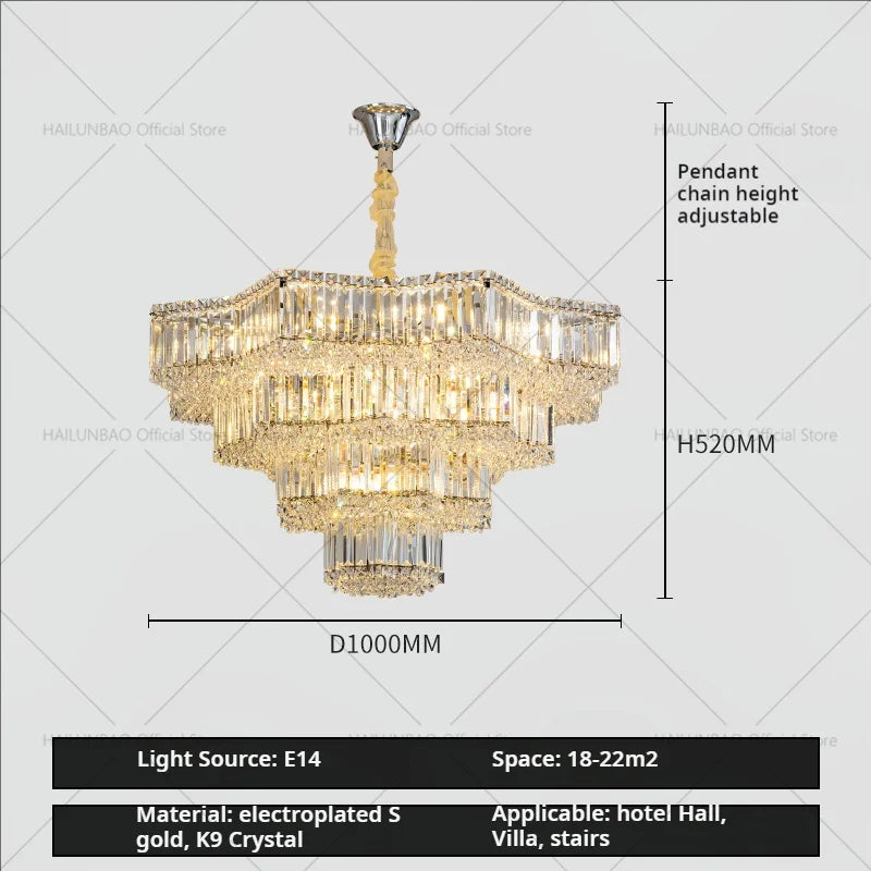 Afralia™ Light Crystal Chandelier: European Style for Living, Dining & Study Rooms