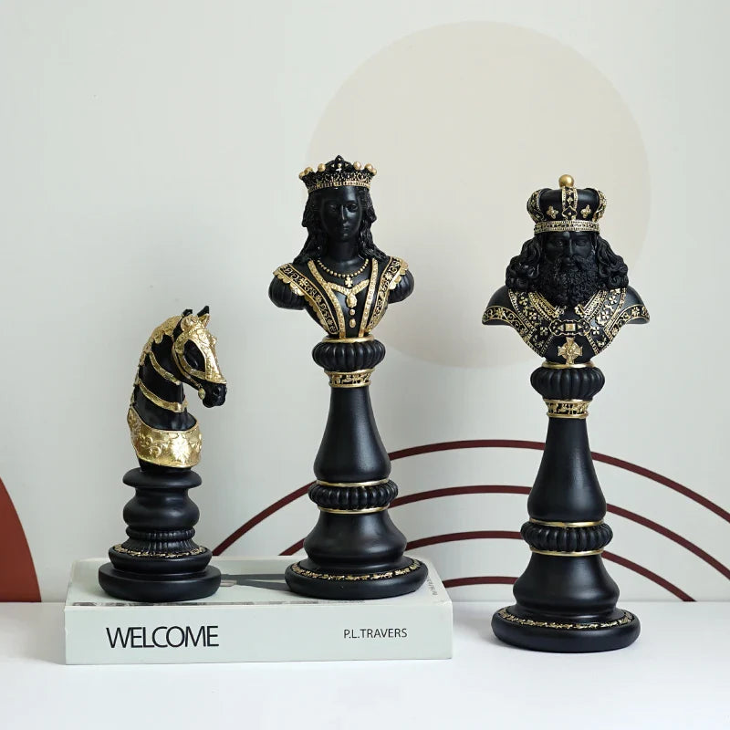 Afralia™ Chess Figurines: 30cm International Chess Set for Home Decor