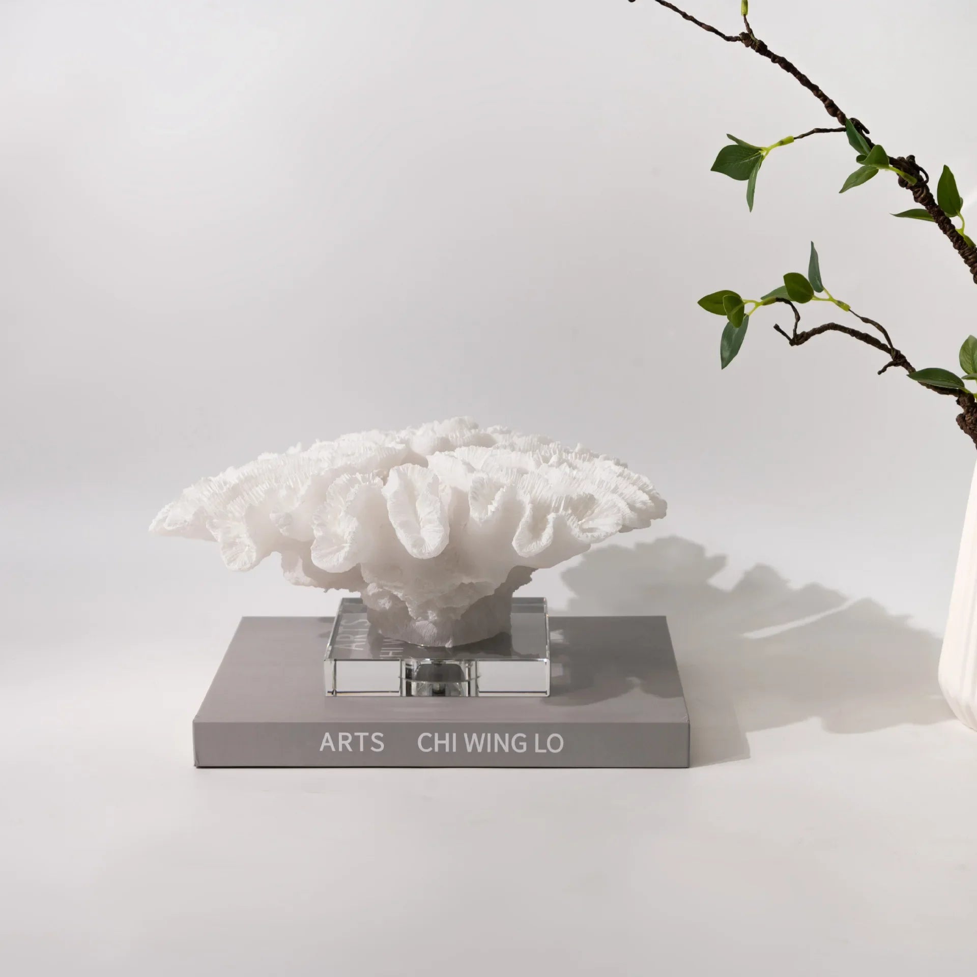 Afralia™ Coral Tree Resin Handicrafts with Crystal Base for Home Decor