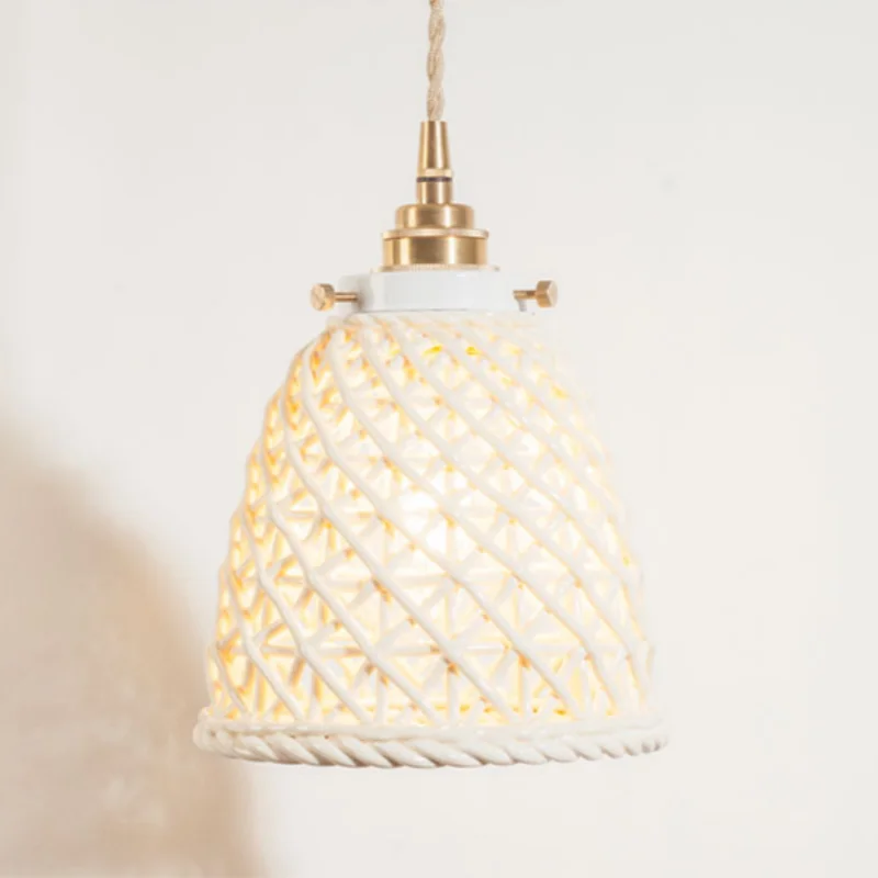 Afralia™ French Minimalism Ceramic LED Pendant Light for Home Decor