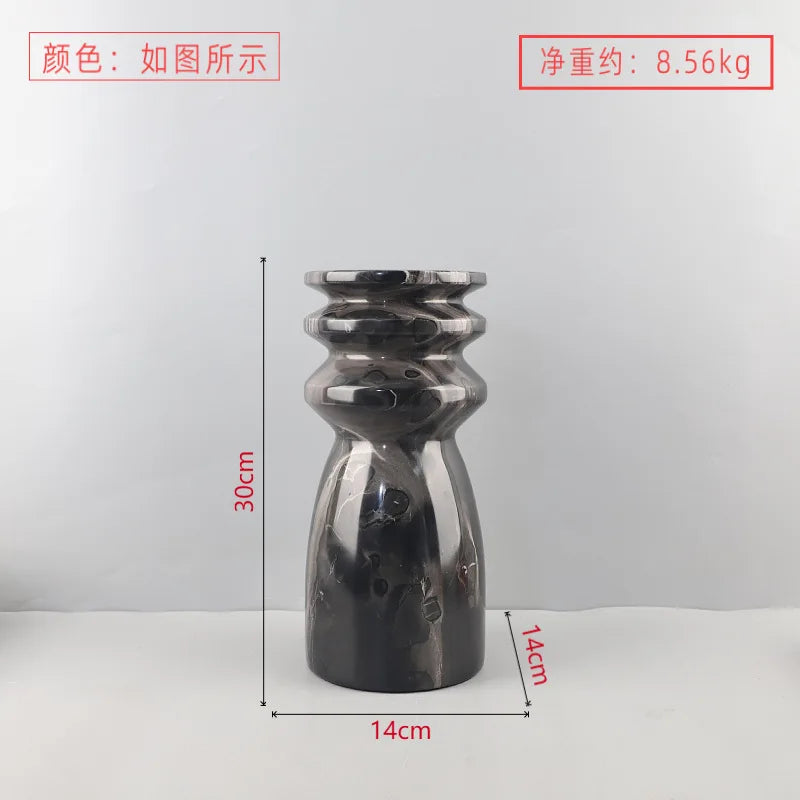 Afralia™ Marble Vase: Modern Wabi-Sabi Home Décor Piece for Living Room, Dining Room & Study