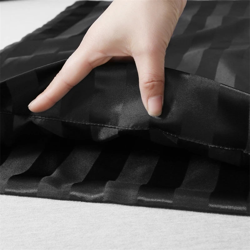 Afralia™ Luxe Jacquard Stripes Pillow Cover Set - Queen & King Size Home Pillowcases