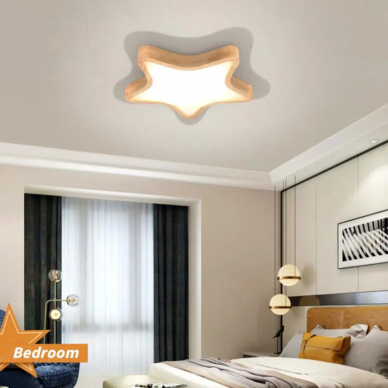 Afralia™ Wood Ceiling Light: Nordic LED Surface Mount Modern Fixture for Home Décor