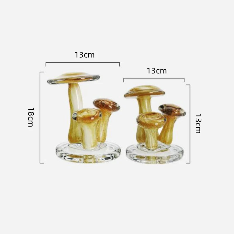 Afralia™ Mushroom Glass Ornaments | Handcrafted Decor Figurines | Home Decoration Accessories