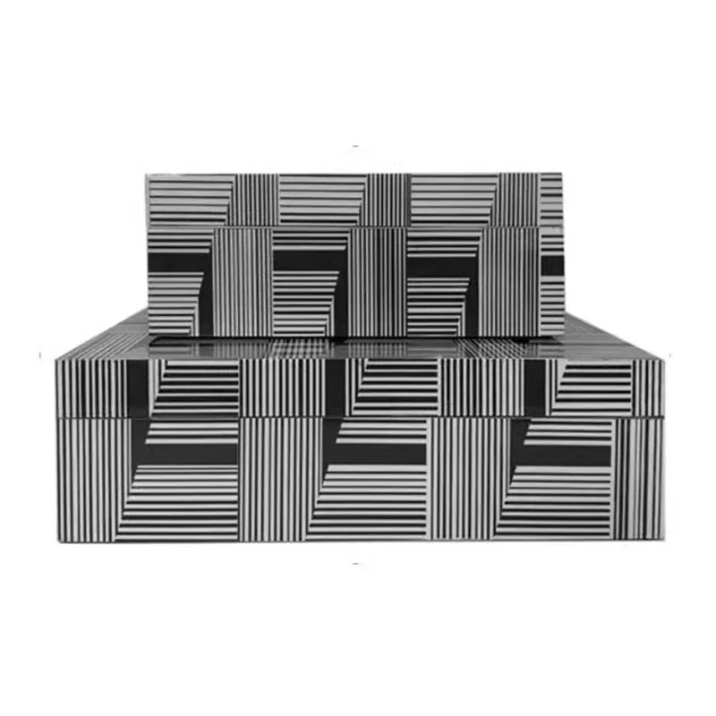 Afralia™ Zebra Stripes Jewelry Box – Natural Wood Rectangle Cosmetic Jar Storage