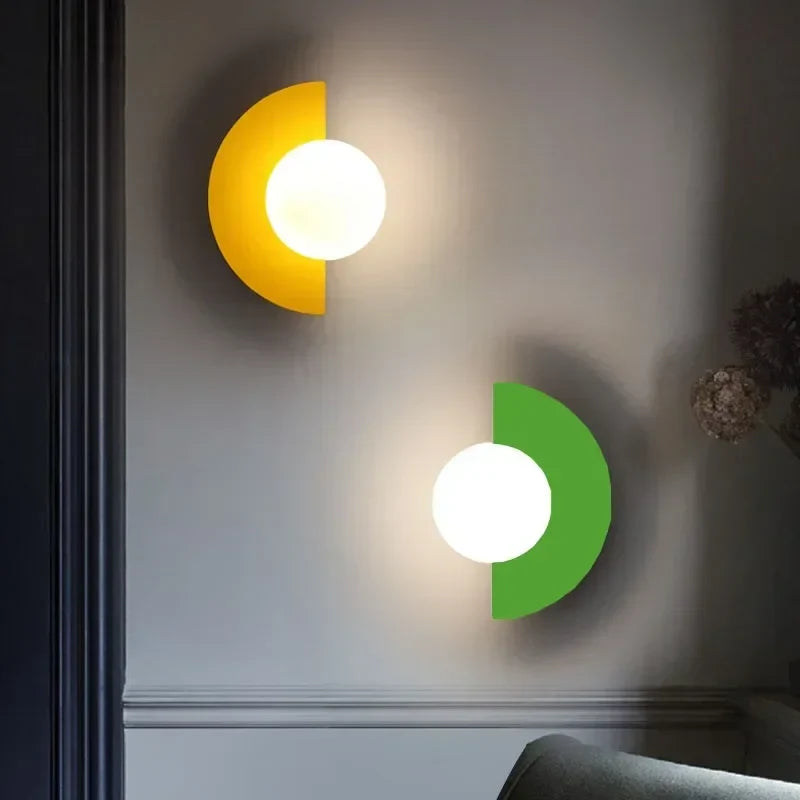 Afralia™ Glass Ball LED Wall Lamp for Bedroom, Living Room, Study - Simple & Elegant